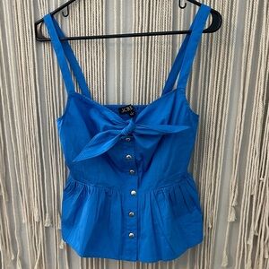 J. Crew Women's Bright Blue Sleeveless Blouse